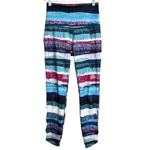 Beyond Yoga Lux Half Moon Midi Cropped Leggings Palm Shadow Stripe Size Small